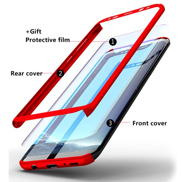 

for samsung galaxy s5 s6 s7 s8 s9 plus note 3 4 5 8 9 360 degree full protective phone case glass cover