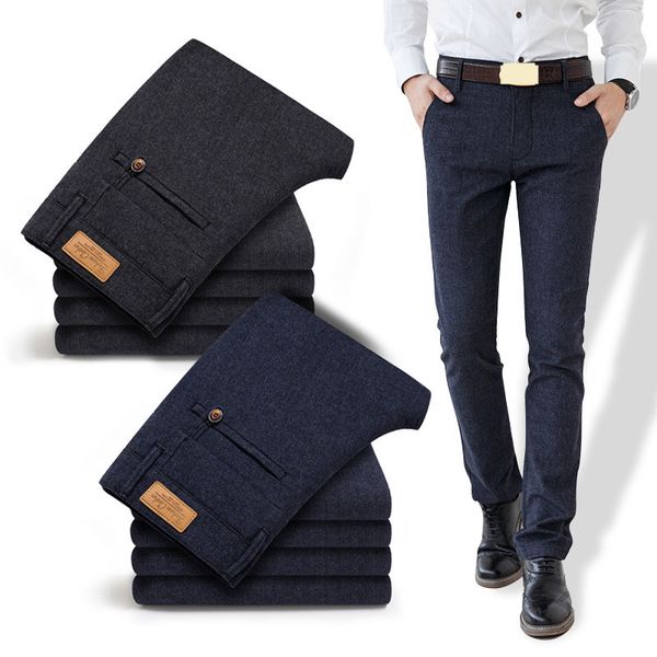 

mrmt 2018 brand new men's trousers self-cultivation elastic casual trousers pants for male cotton and straight, Black