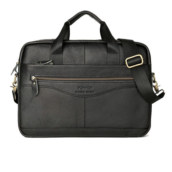 

men briefcases genuine leather handbag 15"lapbriefcase messenger shoulder crossbody bag men's bag business portfolio