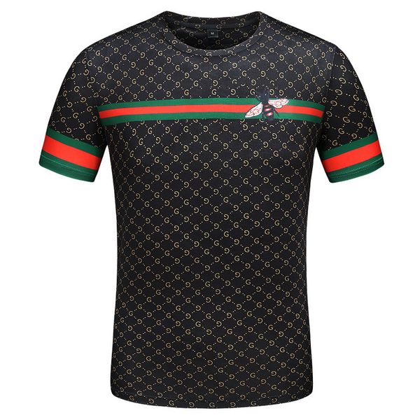 

designer cotton t-shirt new brand printed t-shirt men's hip-hop cotton t-shirt black wholesale short sleeve, Black;brown