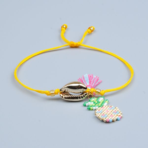 

explosion tassel bracelet shell jewelry miyuki rice beads woven pineapple pineapple friendship rope, Golden;silver