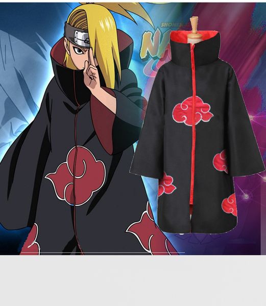 

halloween costumes cosplay naruto cloak costumes for halloween cosplay party supplies anime clothing robe cloak s-2xl, Black;red