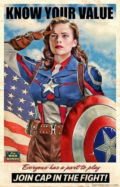 2019 Captain America Peggy Carter Propaganda Marvel Avengers Wall Decor Art Silk Print Poster 016 From Lyshop007 13 26 Dhgate Com