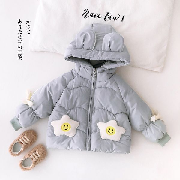 

new 1-3years old baby girl's elegant warm winter snow wear with star pocket and bow sleeve 20200419-3, Blue;gray
