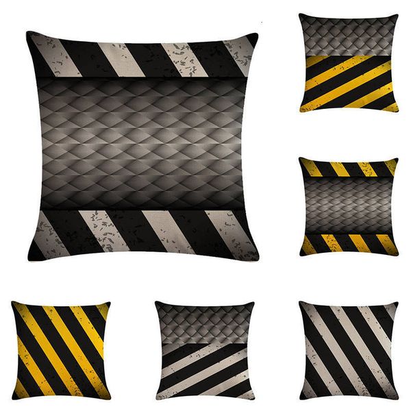 

производители customized полосатой подушка крышка высокого качества оптовой наволочка желтой линия vortex форма подушка обложка zy935
