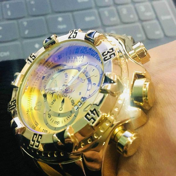 

good quality invicta men watch stainless steel strap watches quartz wristwatches relogies for men relojes gift, Slivery;brown