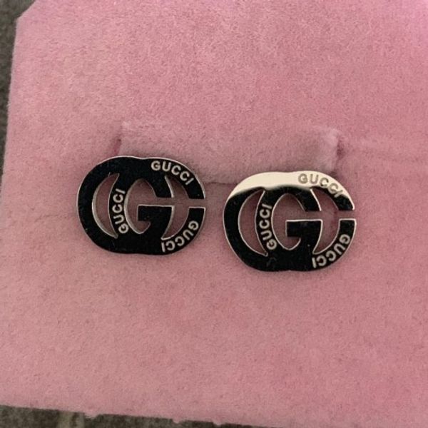 

New brand de igner red green double letter ear tud earring jewelry 18k gold ilver ro e gold women wedding gift hipping