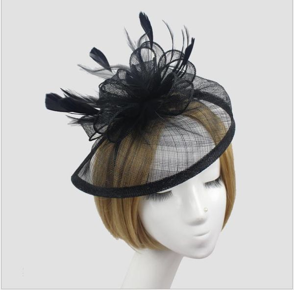 

halloween hemp cap noble banquet hat ball mesh headdress bride gauze hairdress, Silver