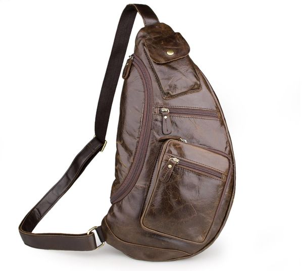 

imido genuine leather leisure chest bag men shoulder bag