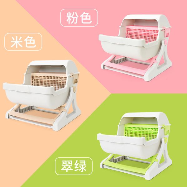 

h1 cat sand pot toilet semi-automatic full medium-sized closed box mascotas