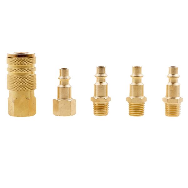 

5 pieces 1/4'' npt air line hose compressor fitting connector quick release