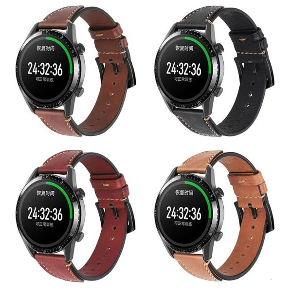 

soft genuine leather watch strap replacement wrist watch band for huawei gt2 46mm/watch gt watchband wristband bands, Black;brown