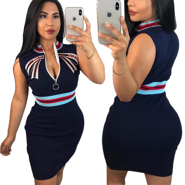 

Guccy Women OL Dress Summer Work Bodycon Dresses Sheath Knitted Zipper
