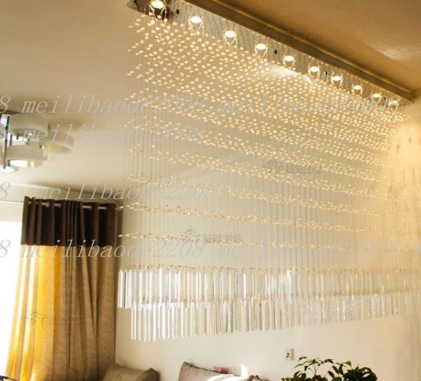 Luxo de Bar Crystal Light Partition Luz retangular candelabro de cristal Lâmpadas PARA decorativa Living Room Restaurant MYY