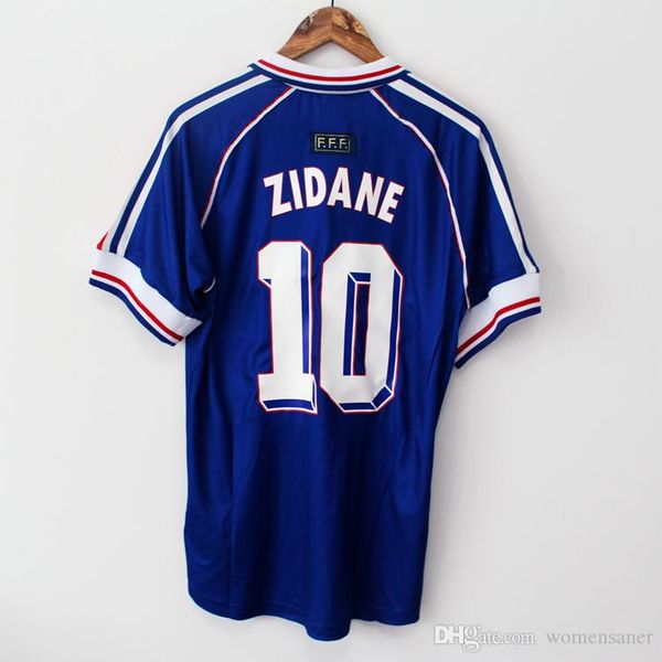 

1998 FRANCE world cup champions RETRO VINTAGE ZIDANE HENRY MAILLOT DE FOOT Thailand Quality soccer jerseys uniforms Football Jerseys shirt