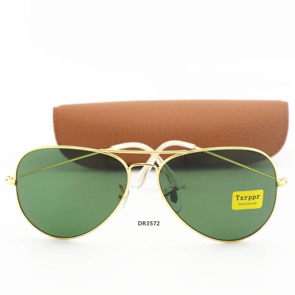 

men women sunglasses txrppr driving sun glasses gold metal frame green uv400 58mm lens come brown boxdr3572, White;black
