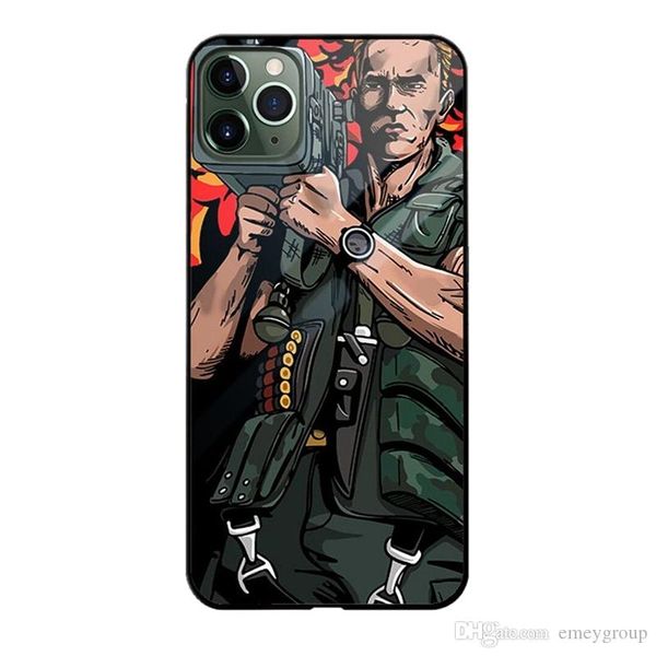 

luxury arnold schwarzenegger machine gun terminator case for iphone 11 i phone11 pro max arnold commando rocket poster case on iphone11