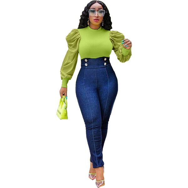 

women spring summer round neck fashion unique balloon sleeve knit blouse slim fit casual shirt and top, White