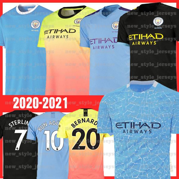 

2021 manchester kun aguero sterling city jersey rodrigo de bruyne home away jesus bernardo sanÃ© camiseta de futebol training uniform, Black;yellow