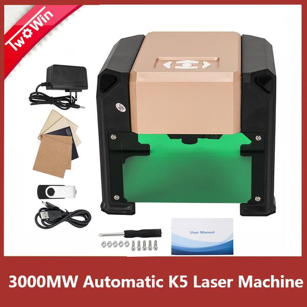 

3000mw laser engraving machine mini working area 80*80mm diy print cutter laser engraver high speed