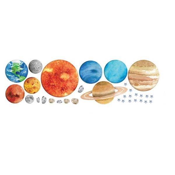 

easy paste gift decoration removable flat self adhesive wall sticker home nursery room fade resistant colorful planets shaped