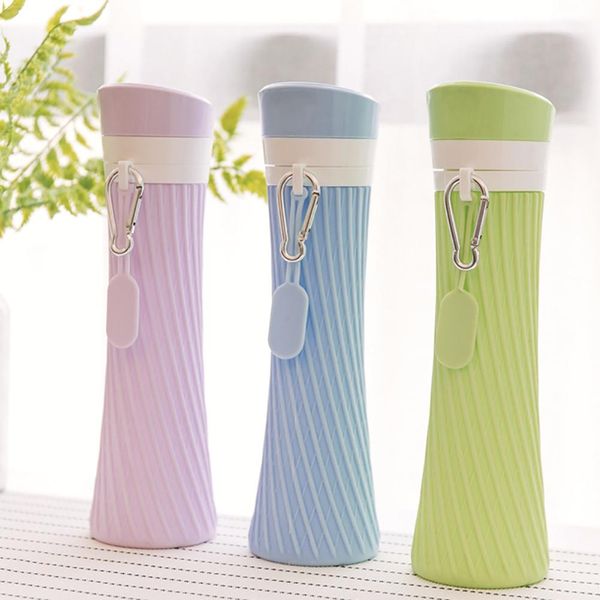 Soft Silicone Water Bottle Reusable Collapsible Climbing Biking Travel Bottle