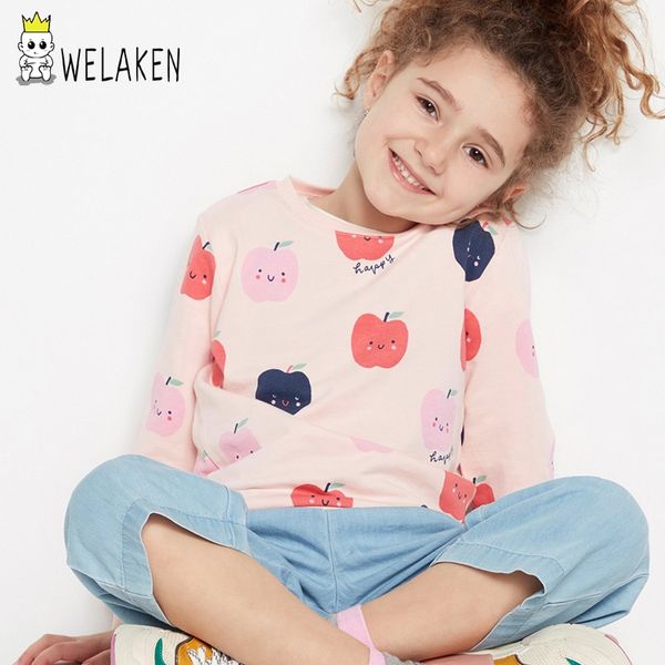 

welaken cartoon pattern girls sweatshirt new fashion european and american style cotton soft daily wear clothing 2-7t, Black