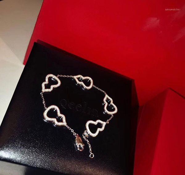 

necklace five gourd necklace 925 sterling silver for women's high jewelry christmas party gift good luck1, Golden;silver