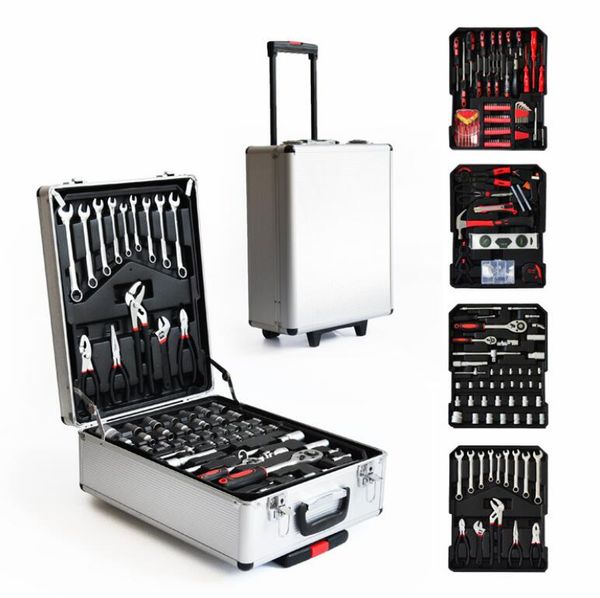

217pcs multifunctional combination toolbox automobile repair tool household maintenance tools draw-bar frame toolbox