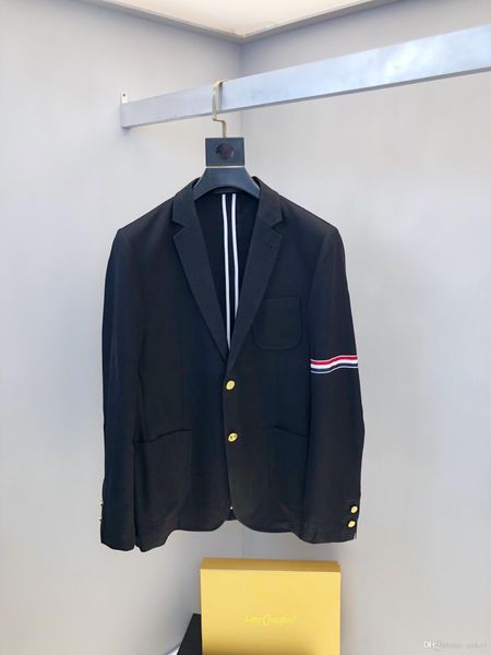 

2019new fashion black groom tuxedos red, white and blue stripes lapel business wedding dress excellent man jacket blazer suit, White;black