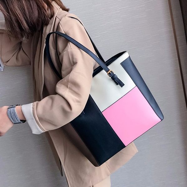 

women's designer handbag 2020 fashion new pu leather women bag contrast lady tote shoulder messenger bag crossbody