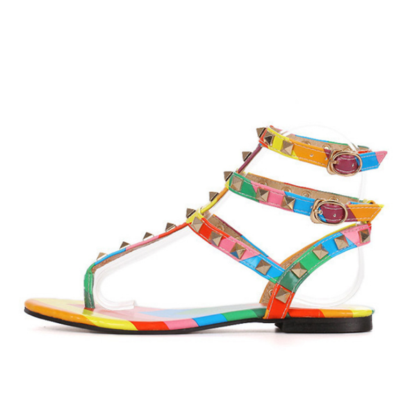 rainbow gladiator sandals