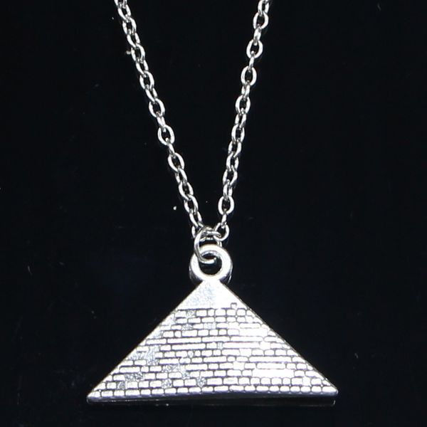 

20pcs new fashion necklace 20x32mm egypt pyramid silver pendants short long women men colar gift jewelry choker