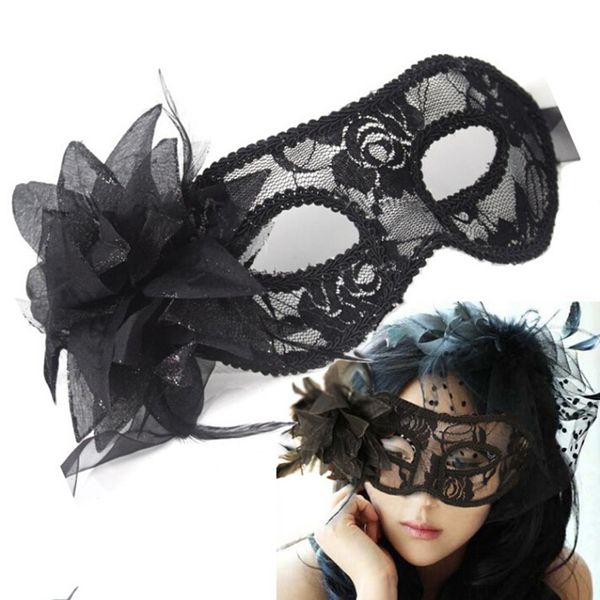 

venetian party eye mask feather lace flower masquerade ball carnival fancy dress