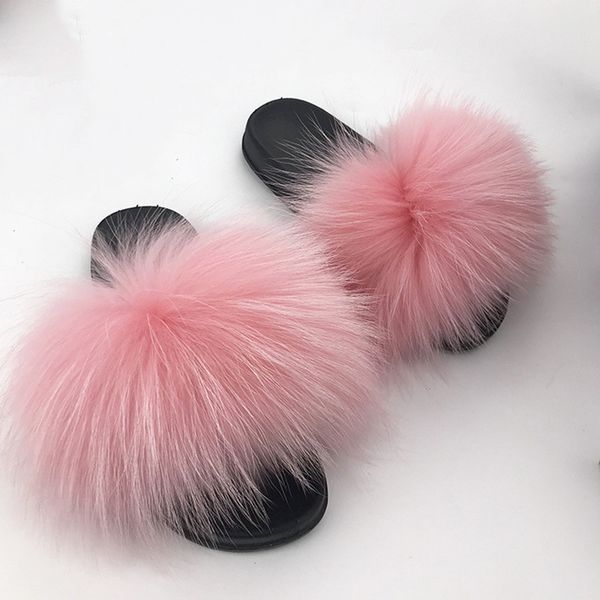

kids slipper summer girls shoes children real slippers soft fur shoes toddler slipper baby flip flops with fur home, Black;grey