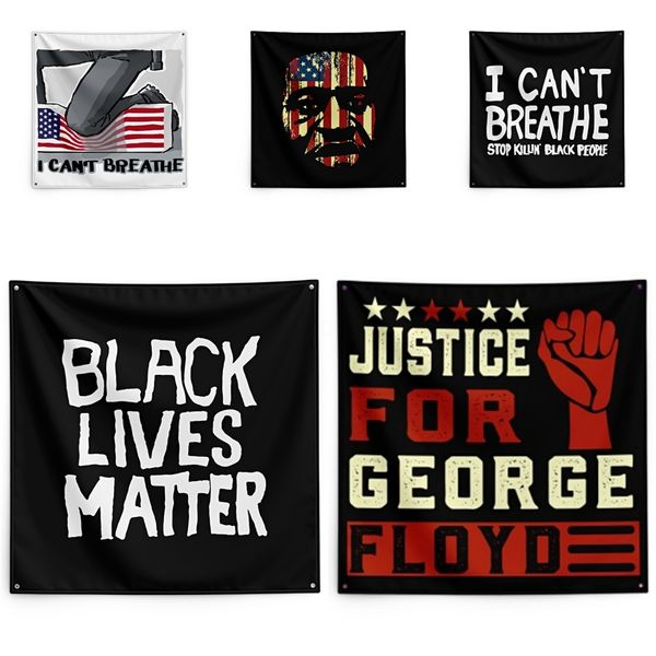 

150*150cm i cant breathe blanket trump printing tapestry black lives matter household wall banner #qa29368