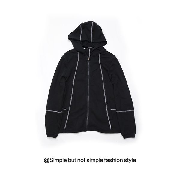 

2019 new hoodies men sweatshirts autumn winter cotton casual fashion solid zipper hooded loose harajuku male outwear jackets, Black;brown