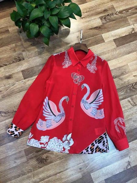 

ww02323 fashion women's blouses & shirts 2020 runway luxury european design party style women's clothing, White