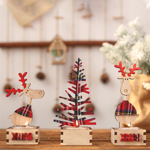 

new wood candlestick elk candle holder christmas decorative christmas tree decoration wedding home decor gift