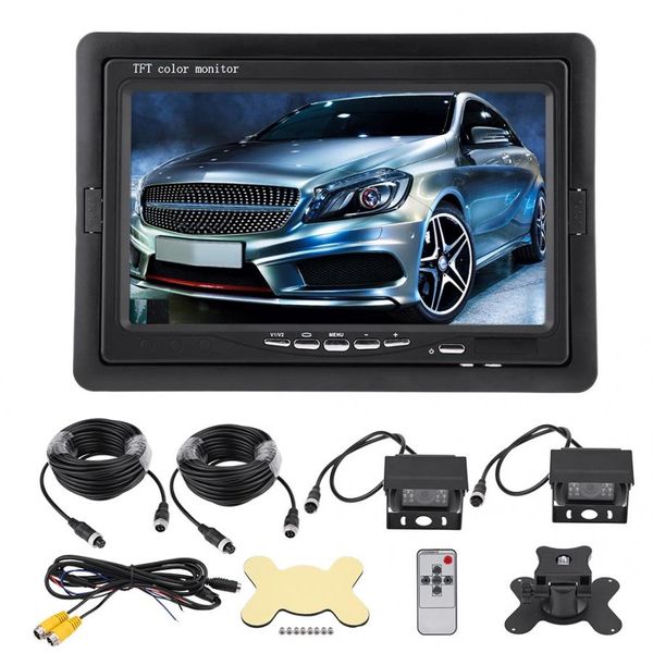 

7 inch tft lcd monitor car rear view backup reversing parking camera night vision monitor for rv bus truck auto accessories