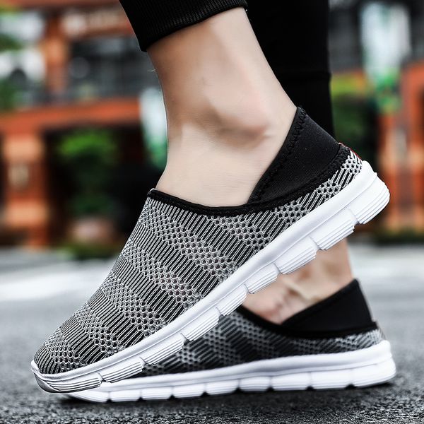 

summer mesh breathable men running shoes lightweight slip on sports shoes male trainers outdoor comfortable lazy men's sneakers