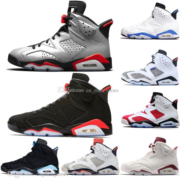 

in stock 2019 bred 6 6s mens basketball shoes infrared 23 3m reflective bugs bunny tinker black cat unc men sport sneakers designer trainers