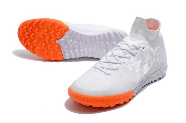 

boutique mercurial superfly vi elite cr7 ic tf indoor soccer cleats neymar designer high help trainers white orange football boots