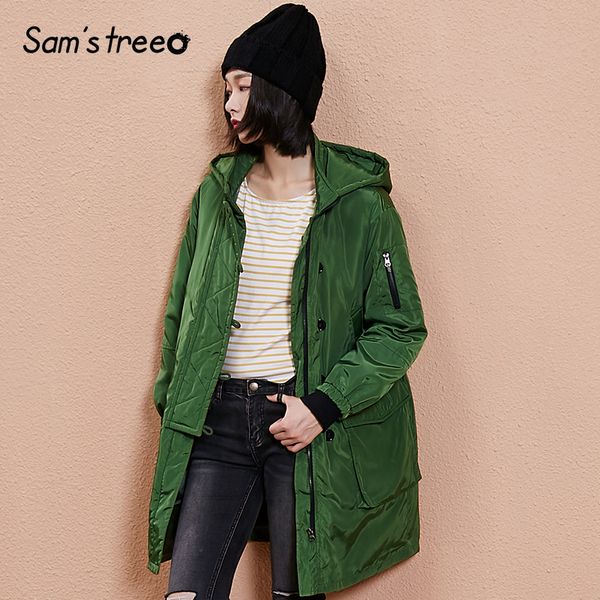 

samstree винтаж зима женщины coat solid color карман женщины с капюшоном длинные свободные пальто широкий талией outwear, Tan;black