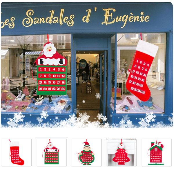 

new christmas advent calendar wall hanging xmas ornament cartoon santa claus stocking count down calendar christmas decoration hh9-a2553