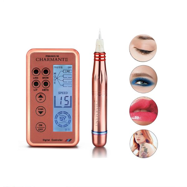 

electric digital pen rotary makeup pen kits permanent micro needle tattoo machine eyebrow lip treatment derma pen + cartridge needles