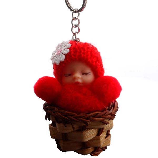 

doll keys chain car key chain fluffy doll key ring motorcycle cartoons toy baby, Silver