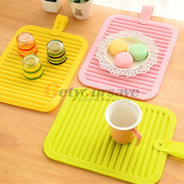 

silicone insulation pan heat resistant pad non-slip drain tableware mat