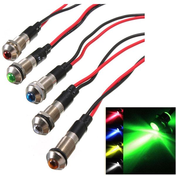 

new 6mm led indicator light lamp bulb pilot dash directional car truck boat 12v -uk lots of colours