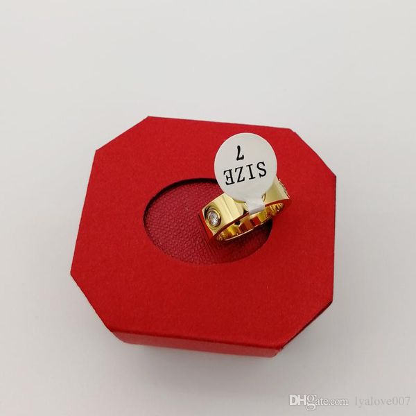 

stainless steel lrose gold plated ove ring crystal for woman jewelry rings men wedding rings for female women gifts engagement ring with box, Silver